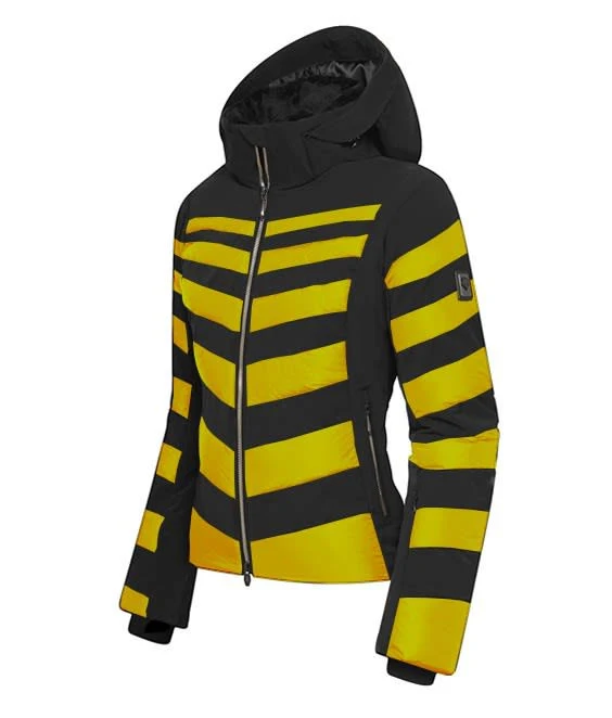 Descente Nika Jacket Gestreift yellow black Womens Thinsulate Insulated Jacket Size 36 Color Black Gold 69.90
